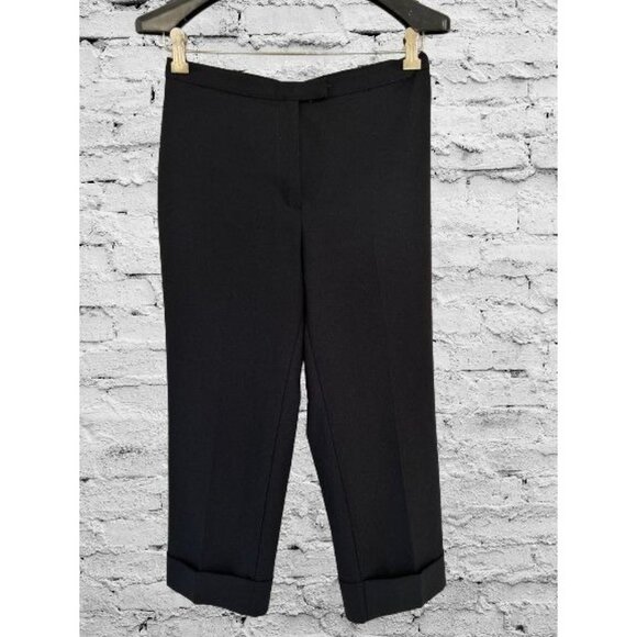 UNITED COLORS OF BENETTON Cropped Casual Pants with Cuffs in Black Size Small - Picture 1 of 8